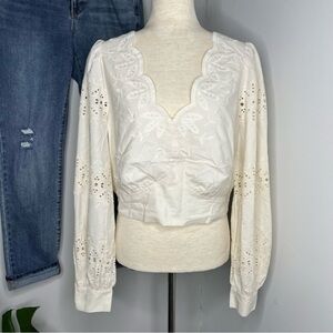 NWOT Express Crop Eyelet Top size Large